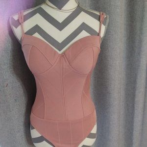 Haute Monde Light Pink Bodice Bodysuit SIZE SMALL